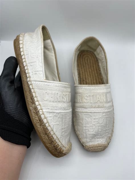 dior espadrilles white|christian dior slides on sale.